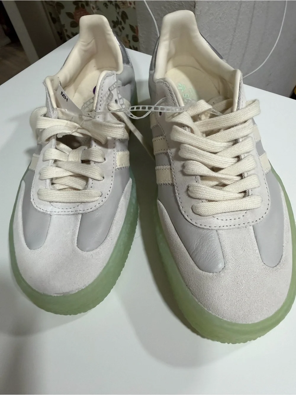 Adidas Samba Platform Women's Sneakers in Pale Gray & Cream